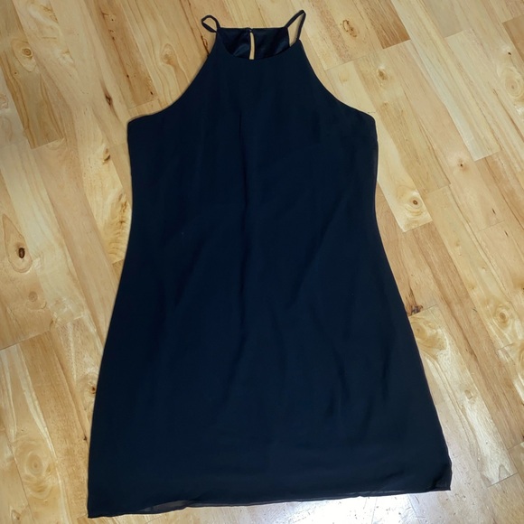 BCX keyhole spaghetti strap black shift dress - Picture 2 of 11